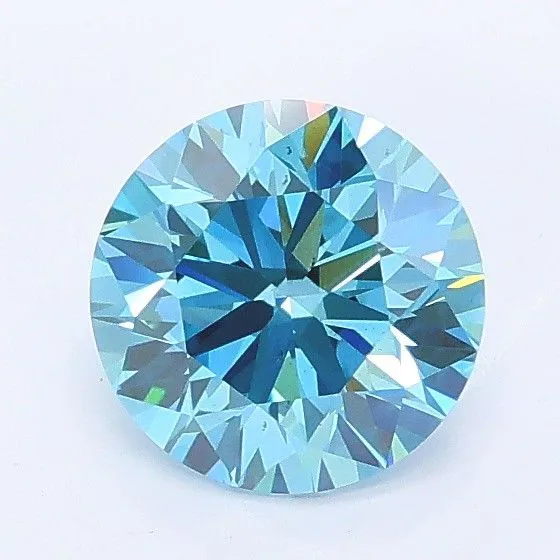 1.02ct ROUND Fancy Vivid Blue VS2 Coloured Lab diamond