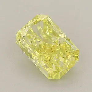 1.23ct RADIANT Fancy Vivid Yellow VVS2 Coloured Lab diamond