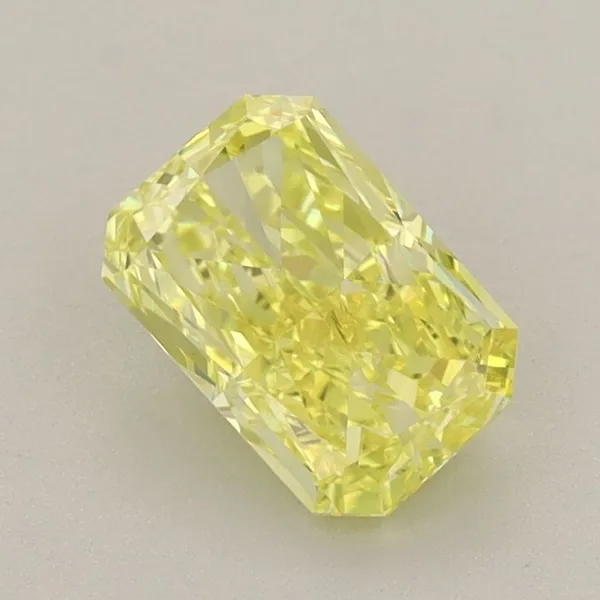 1.23ct RADIANT Fancy Vivid Yellow VVS2 Coloured Lab diamond