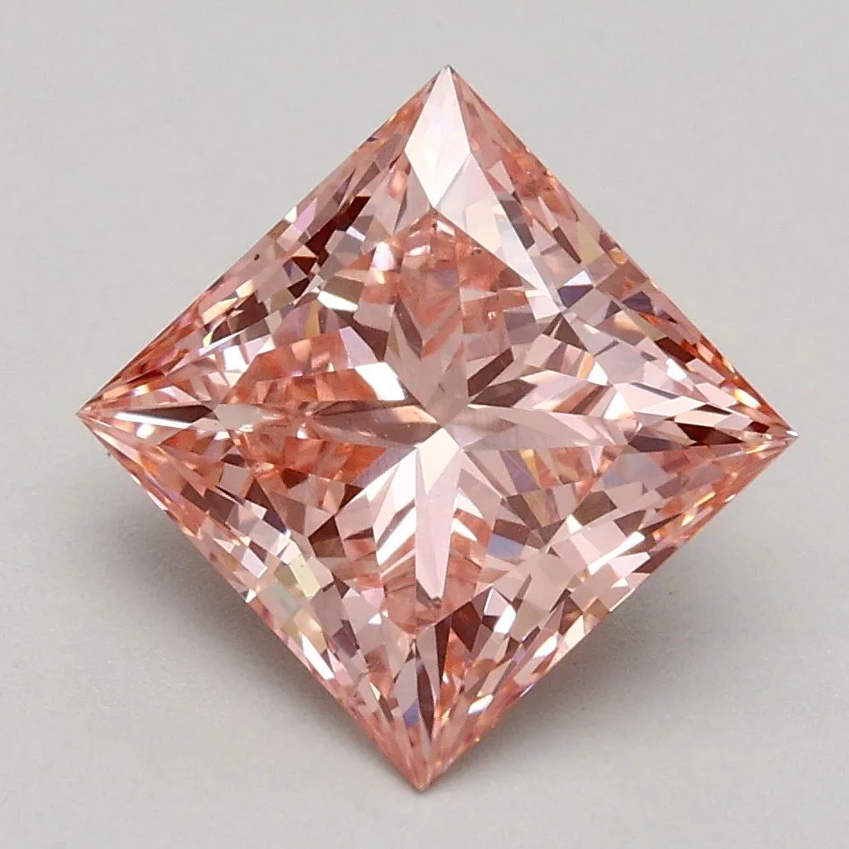 2.02ct PRINCESS Fancy Intense Pink VS2 Coloured Lab diamond