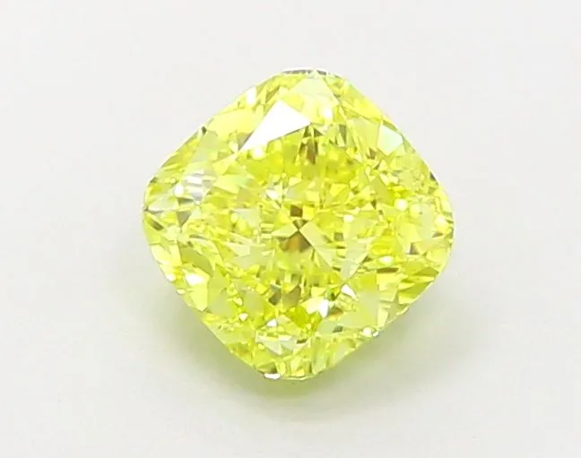 1.16ct CUSHION Fancy Vivid Yellow VVS2 Coloured Lab diamond