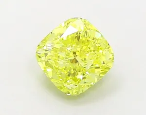 1.16ct CUSHION Fancy Vivid Yellow VVS2 Coloured Lab diamond