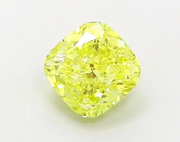 1.16ct CUSHION Fancy Vivid Yellow VVS2 Coloured Lab diamond