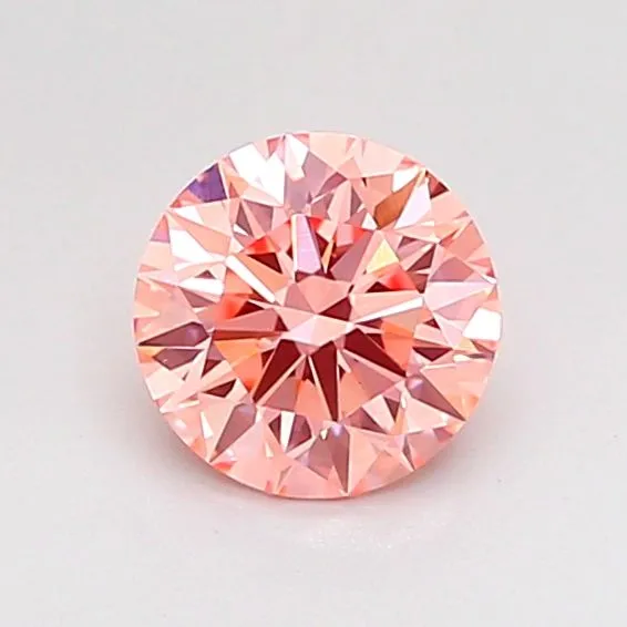 0.66ct ROUND Fancy Vivid Orange Pink VS1 Coloured Lab diamond