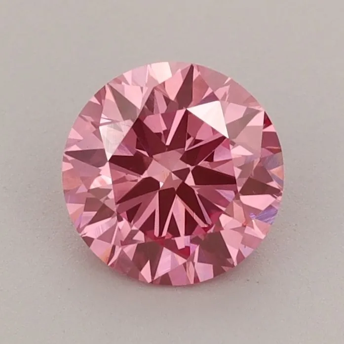 0.90ct ROUND Fancy Vivid Pink VS1 Coloured Lab diamond