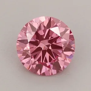 0.9ct ROUND Fancy Vivid Pink VS1 Coloured Lab diamond