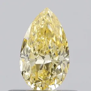 0.41ct PEAR Fancy Intense Yellow VS1 Coloured Lab diamond