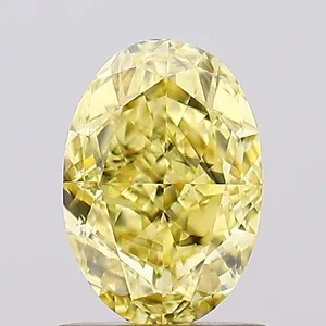 1.22ct OVAL Fancy Vivid Yellow SI1 Coloured Lab diamond