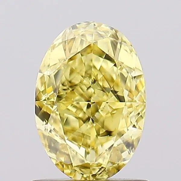 1.22ct OVAL Fancy Vivid Yellow SI1 Coloured Lab diamond