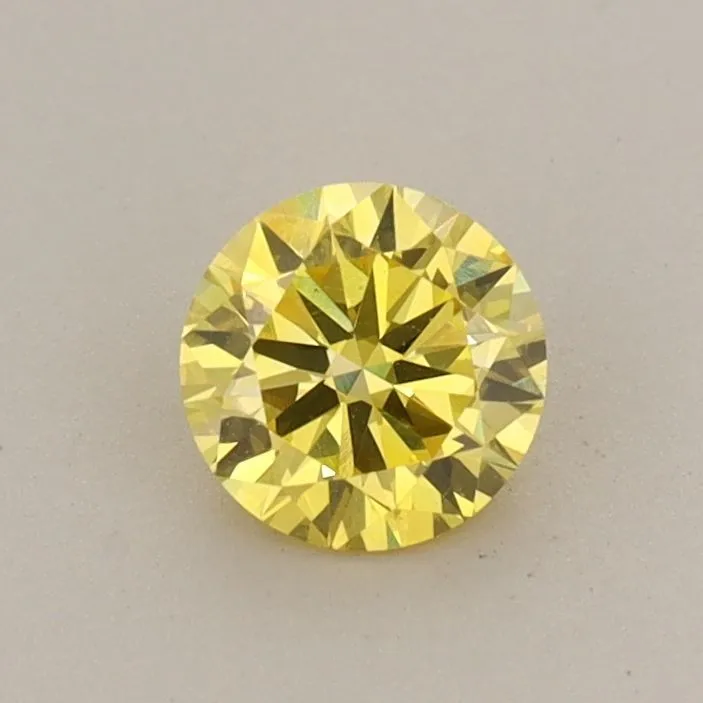 0.47ct ROUND Fancy Vivid Yellow VS1 Coloured Lab diamond