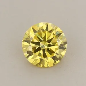 0.47ct ROUND Fancy Vivid Yellow VS1 Coloured Lab diamond