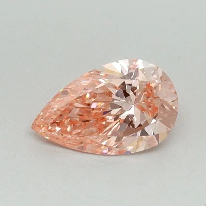0.43ct PEAR Fancy Vivid Pink SI1 Coloured Lab diamond