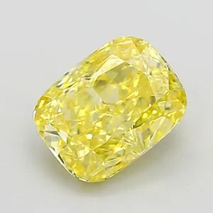 1.2ct CUSHION Fancy Intense Yellow VS1 Coloured Lab diamond