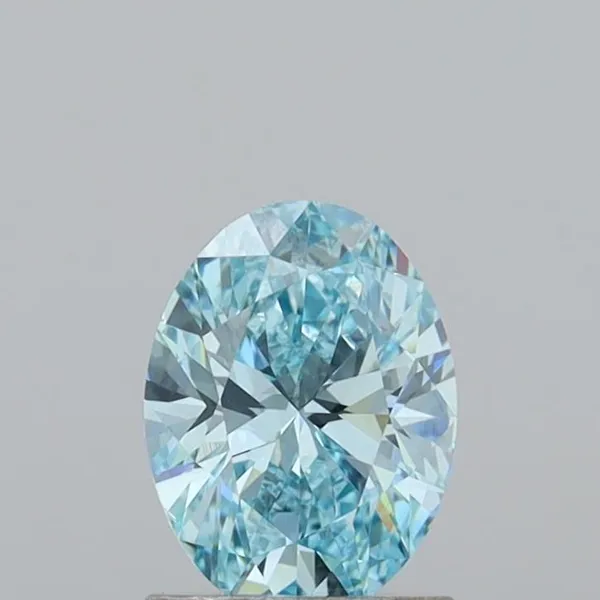 1.18ct OVAL Fancy Vivid Blue VS1 Coloured Lab diamond