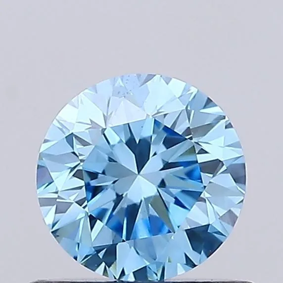 0.64ct ROUND Fancy Vivid Blue VVS2 Coloured Lab diamond