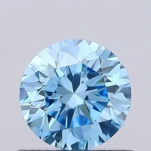 0.64ct ROUND Fancy Vivid Blue VVS2 Coloured Lab diamond