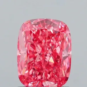 1.07ct CUSHION Fancy Vivid Pink VS1 Coloured Lab diamond