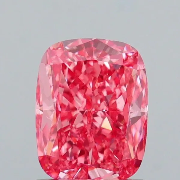 1.07ct CUSHION Fancy Vivid Pink VS1 Coloured Lab diamond