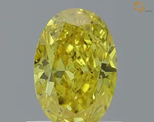 0.69ct OVAL Fancy Vivid Yellow VS1 Coloured Lab diamond