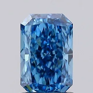 1.1ct RADIANT Fancy Vivid Blue VS2 Coloured Lab diamond