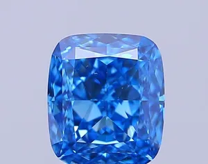 0.69ct CUSHION Fancy Vivid Blue VS2 Coloured Lab diamond