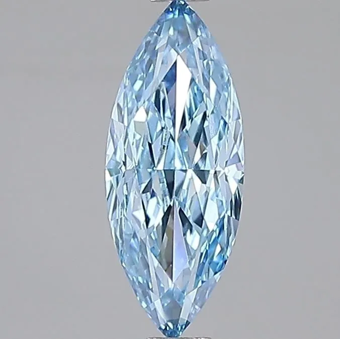 1.09ct MARQUISE Fancy Vivid Blue VVS2 Coloured Lab diamond