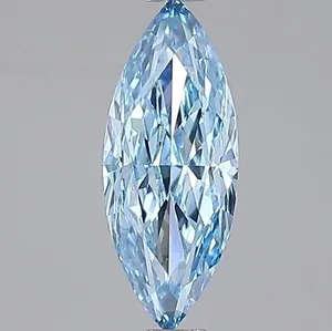 1.09ct MARQUISE Fancy Vivid Blue VVS2 Coloured Lab diamond