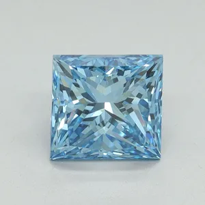 1.7ct PRINCESS Fancy Vivid Blue VS1 Coloured Lab diamond