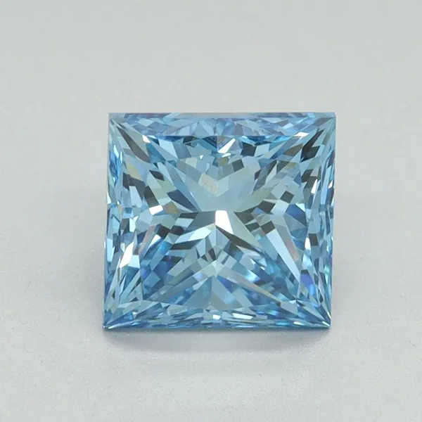1.7ct PRINCESS Fancy Vivid Blue VS1 Coloured Lab diamond
