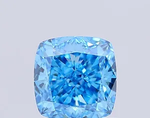 1.09ct CUSHION Fancy Vivid Blue VVS2 Coloured Lab diamond