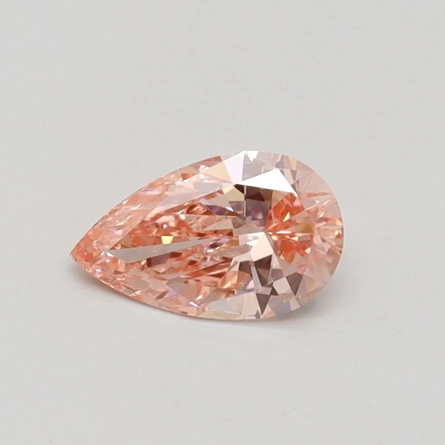 0.50ct PEAR Fancy Intense Pink VVS2 Coloured Lab diamond