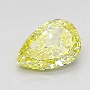 0.8ct PEAR Fancy Intense Yellow VS2 Coloured Lab diamond