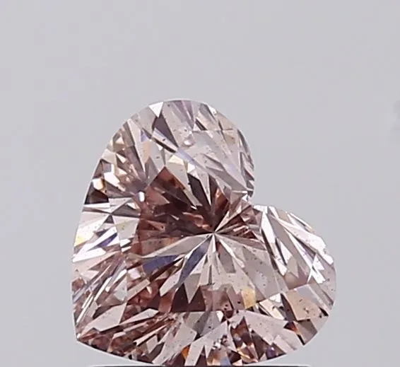 1.01ct HEART Fancy Brownish Pink SI1 Coloured Lab diamond