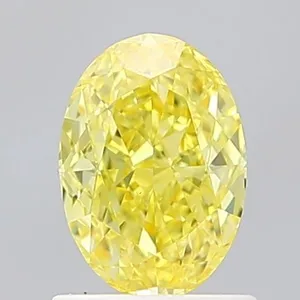 1.16ct OVAL Fancy Vivid Yellow VS1 Coloured Lab diamond