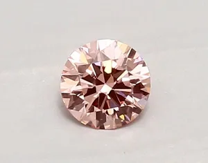0.4ct ROUND Fancy Vivid Pink VS1 Coloured Lab diamond