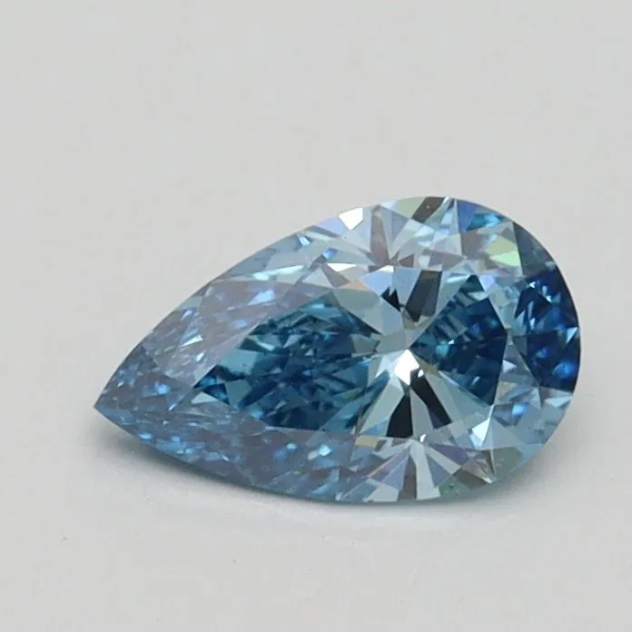 0.50ct PEAR Fancy Vivid Blue VS2 Coloured Lab diamond