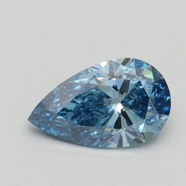 0.5ct PEAR Fancy Vivid Blue VS2 Coloured Lab diamond