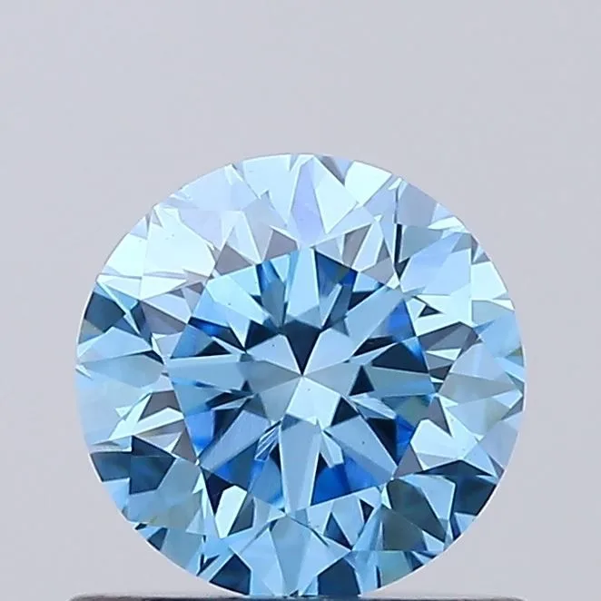 0.73ct ROUND Fancy Vivid Blue VS1 Coloured Lab diamond