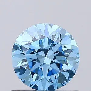 0.73ct ROUND Fancy Vivid Blue VS1 Coloured Lab diamond