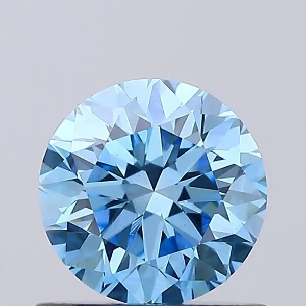 0.73ct ROUND Fancy Vivid Blue VS1 Coloured Lab diamond