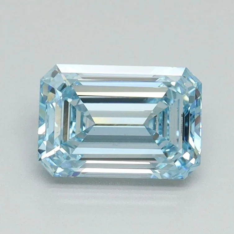 1.09ct EMERALD Fancy Vivid Blue VS1 Coloured Lab diamond