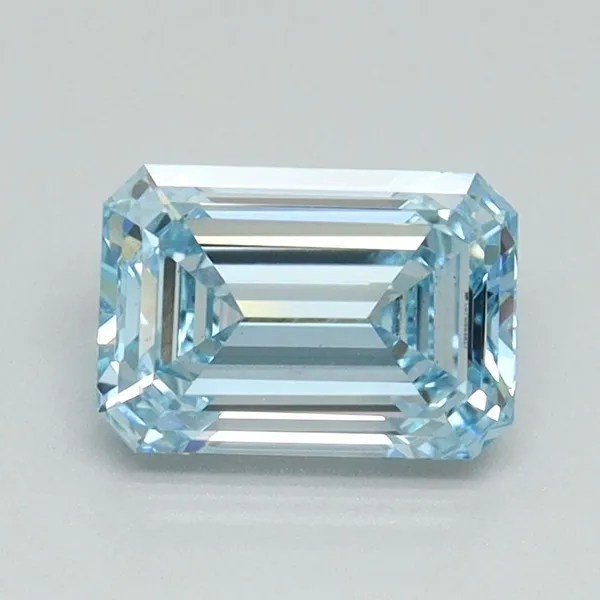 1.09ct EMERALD Fancy Vivid Blue VS1 Coloured Lab diamond