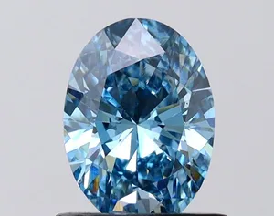 1.06ct OVAL Fancy Vivid Blue VVS2 Coloured Lab diamond