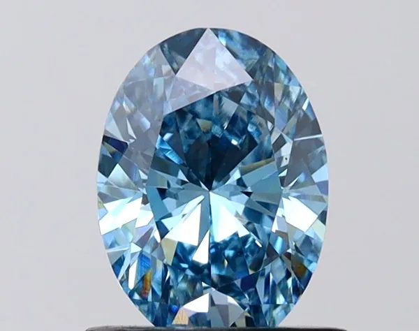 1.06ct OVAL Fancy Vivid Blue VVS2 Coloured Lab diamond