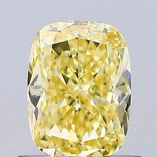 0.70ct CUSHION Fancy Yellow VS1 Coloured Lab diamond