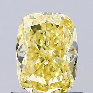 0.7ct CUSHION Fancy Yellow VS1 Coloured Lab diamond