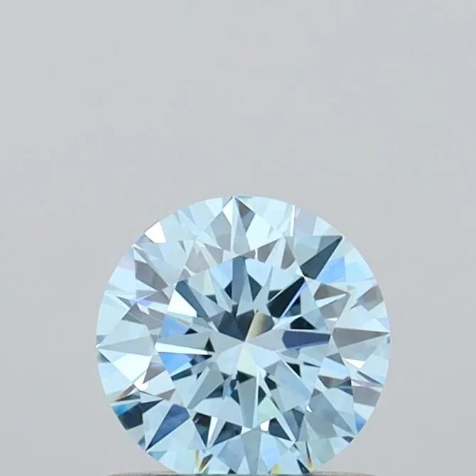 0.71ct ROUND Fancy Vivid Blue VVS2 Coloured Lab diamond