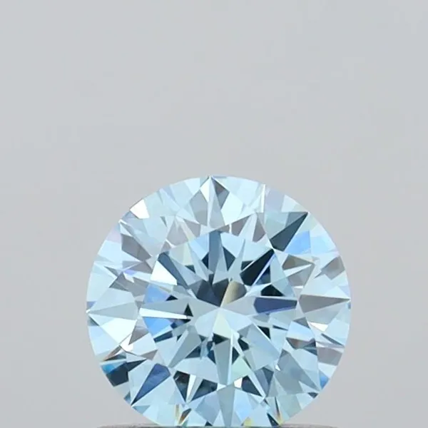 0.71ct ROUND Fancy Vivid Blue VVS2 Coloured Lab diamond