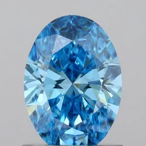 1.03ct OVAL Fancy Vivid Blue VS1 Coloured Lab diamond