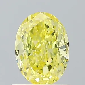 1ct OVAL Fancy Vivid Yellow VS1 Coloured Lab diamond